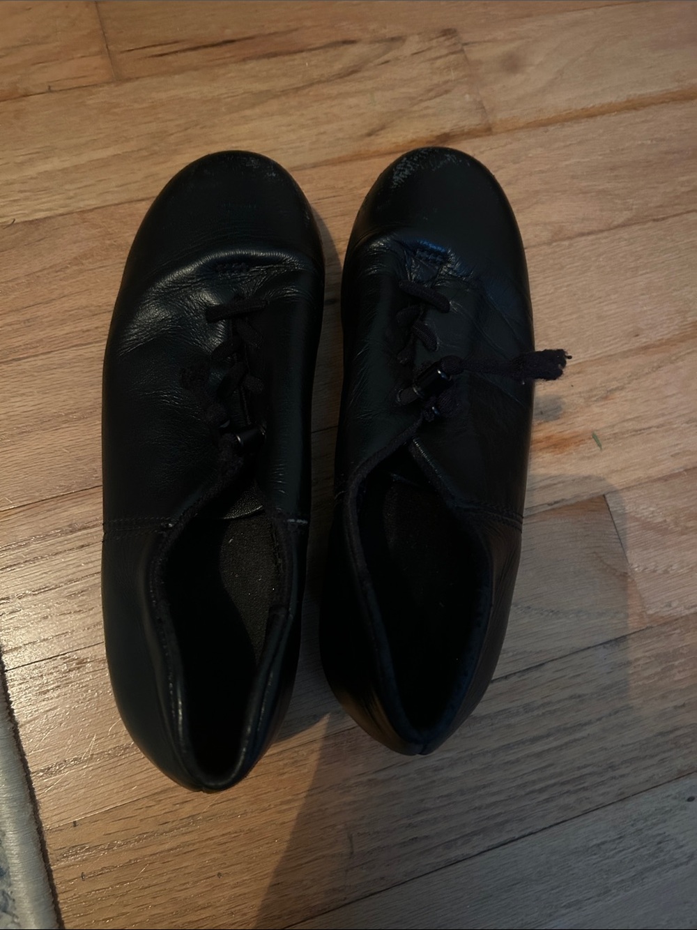 Capezio Black Leather Lace-Up Oxfords tap shoes